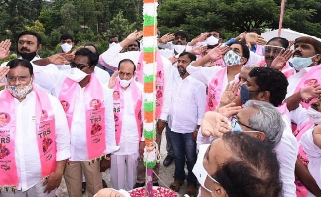 Political parties celebrate Telangana Merger Day